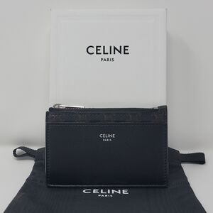 CELINE Triomphe Zipped Compact Card Case Wallet